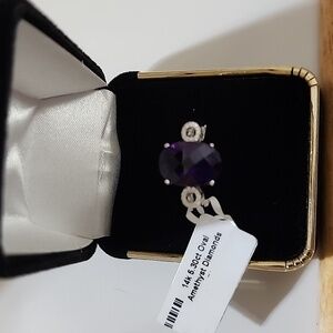 Amethyst and Diamond Ring